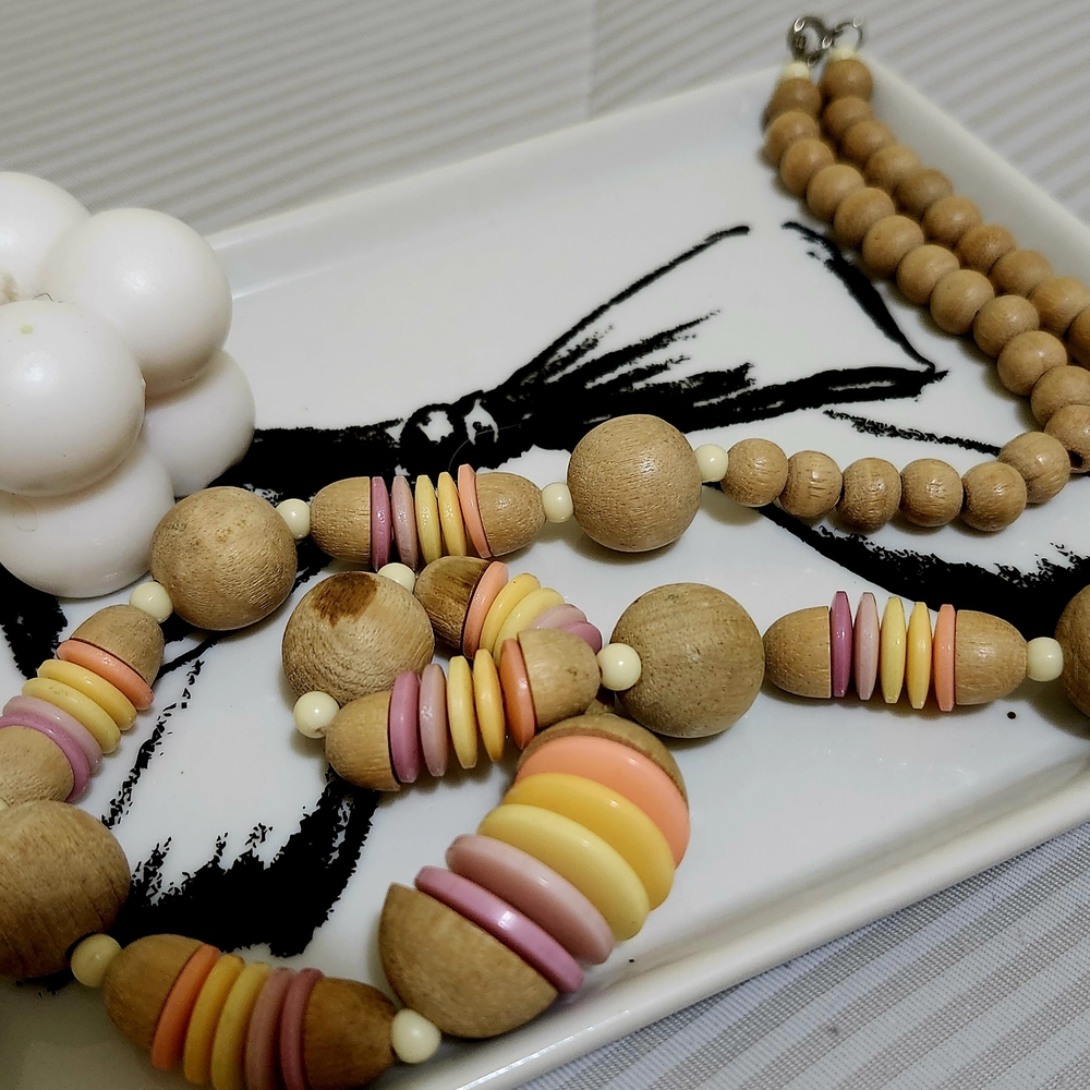 Colorful Wooden Beaded Necklace